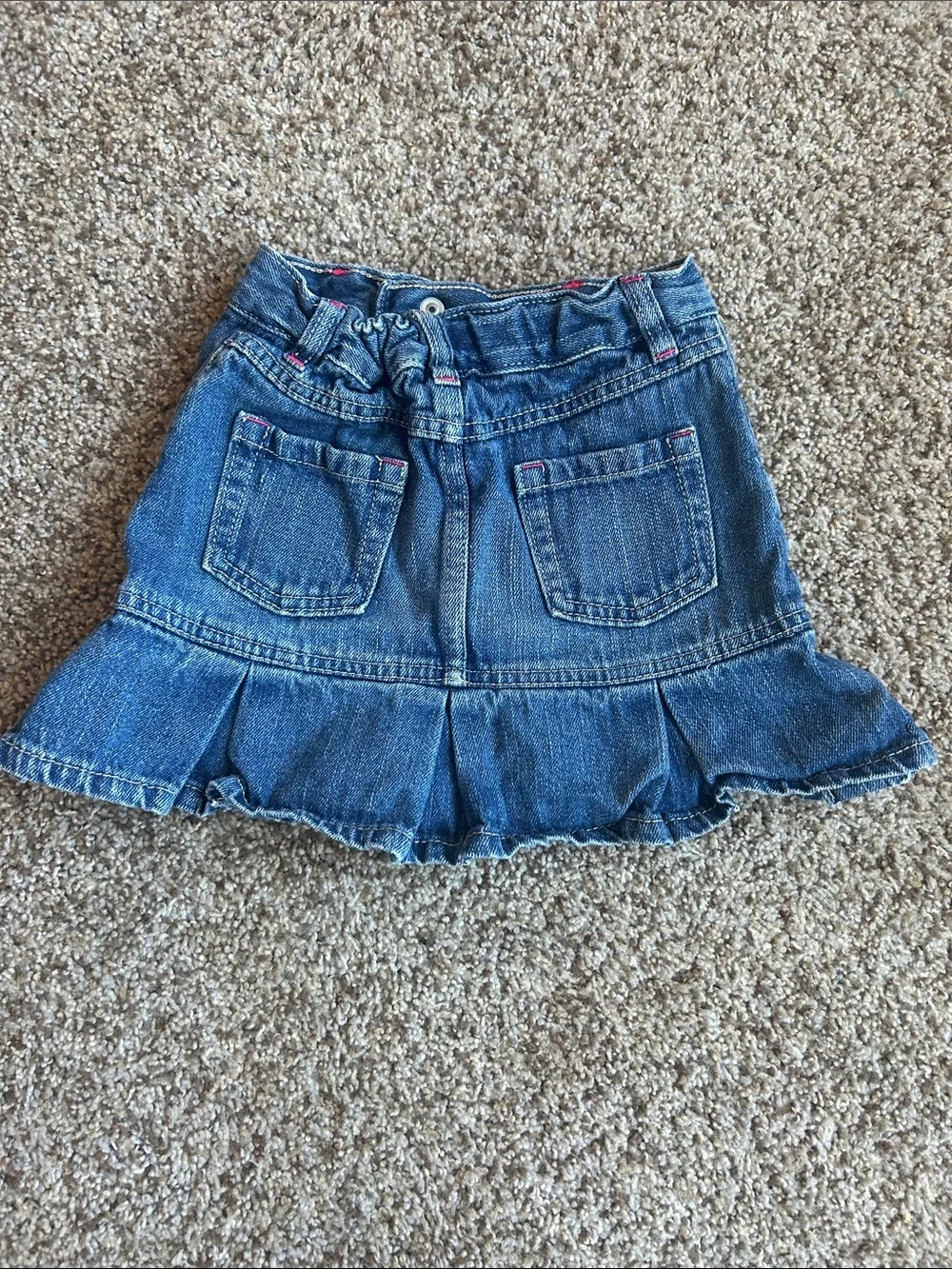 Vintage Gymboree Denim Ruffle Skirt w/ Embroidered Cute Owl 100% Cotton